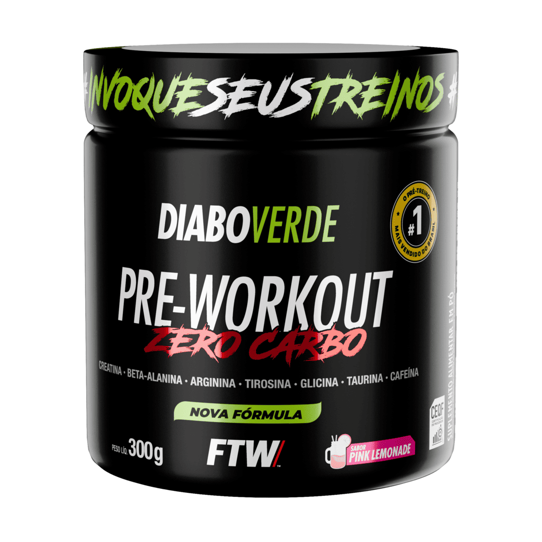 Pré-Treino Diabo Verde Zero Carbo 300g Pink Lemonade