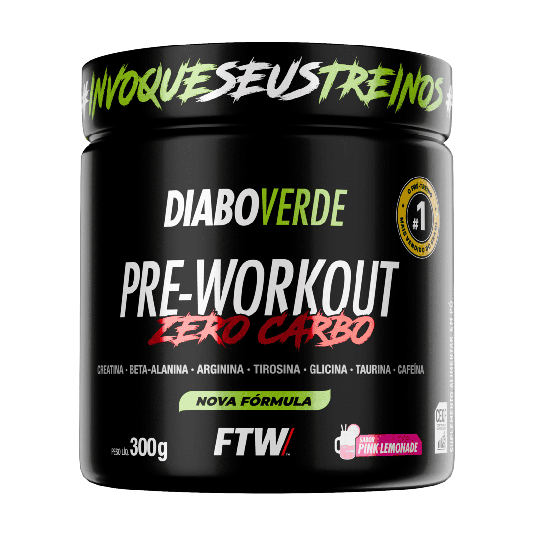 Pré-Treino Diabo Verde Zero Carbo 300g Pink Lemonade