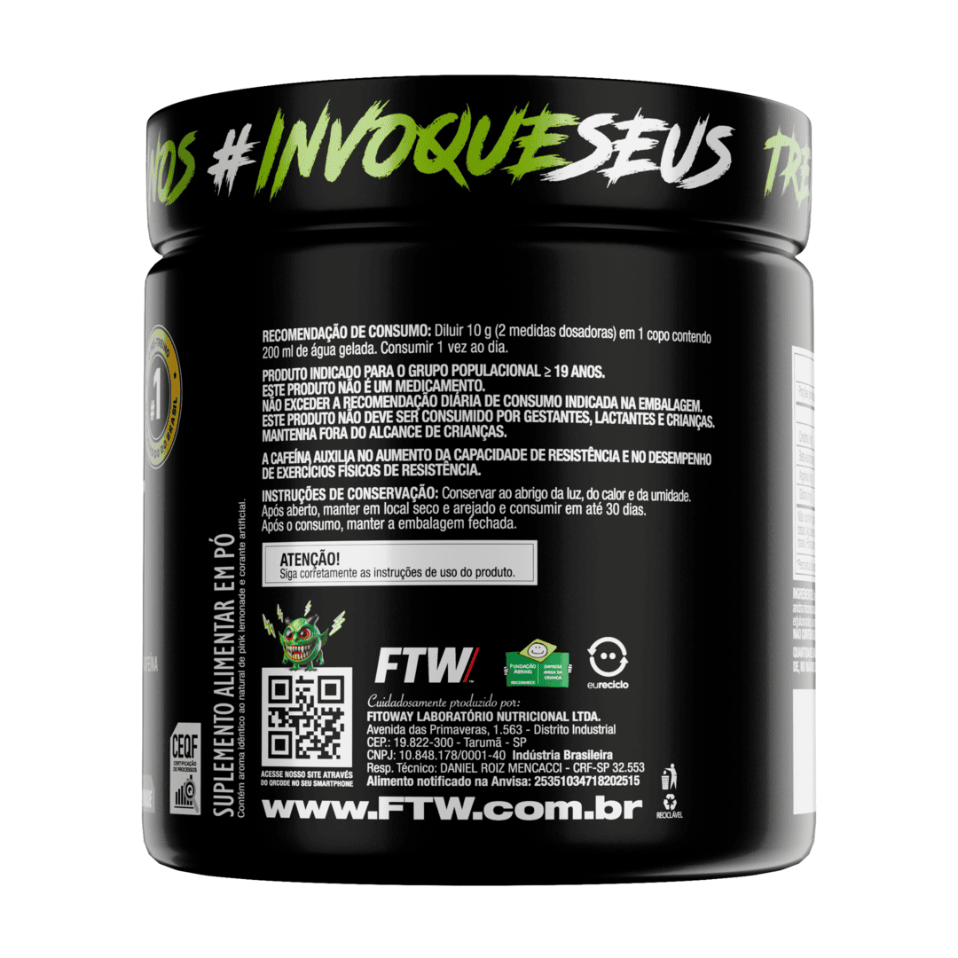 Pré-Treino Diabo Verde Zero Carbo 300g Pink Lemonade