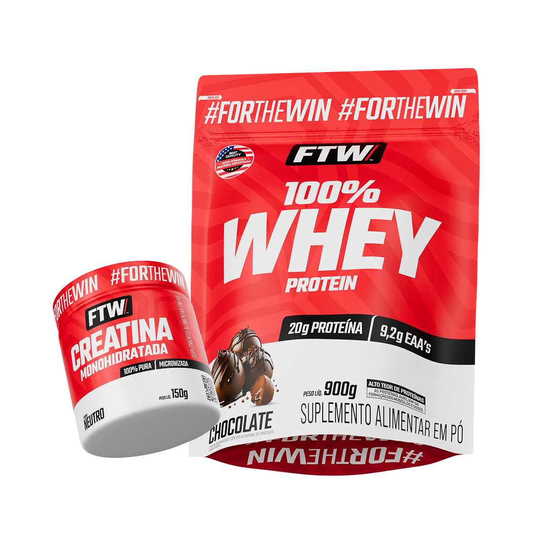Combo 100% Whey 900g + Creatina 150g FTW