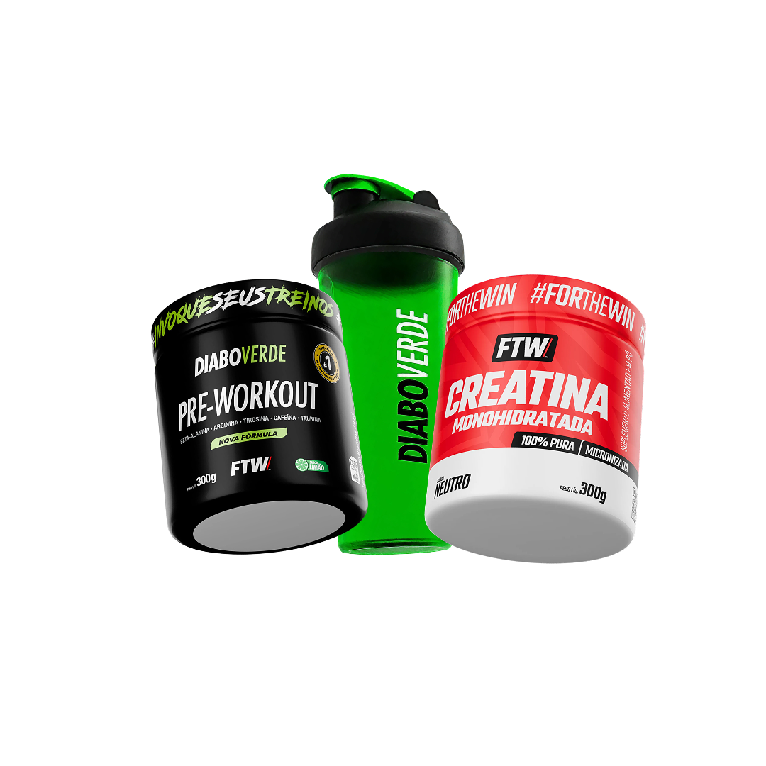 Combo Creatina 300g + Pré-Treino Diabo Verde 300g FTW