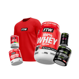 Combo 100% Whey + Creatina + Pré-Treino + Multivitaminas FTW