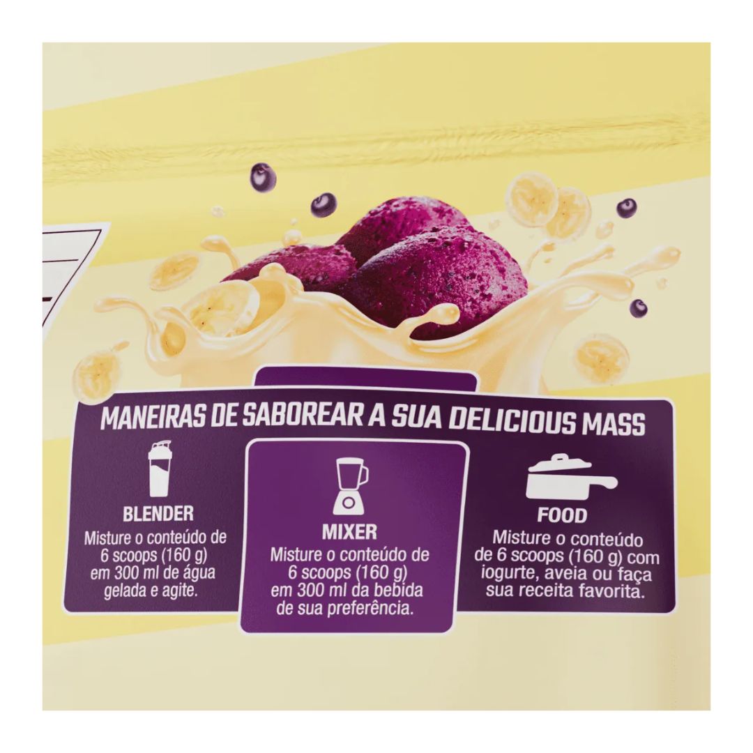 Hipercalórico Delicious MASS Banana Açaí 3kg - FTW