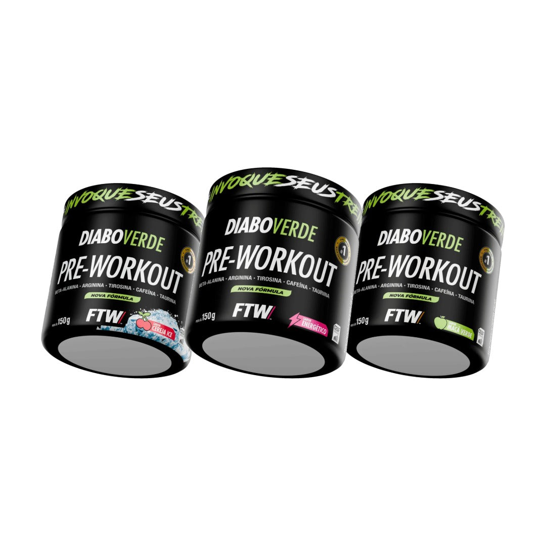 Kit 3x Pré-Treino Diabo Verde 150g
