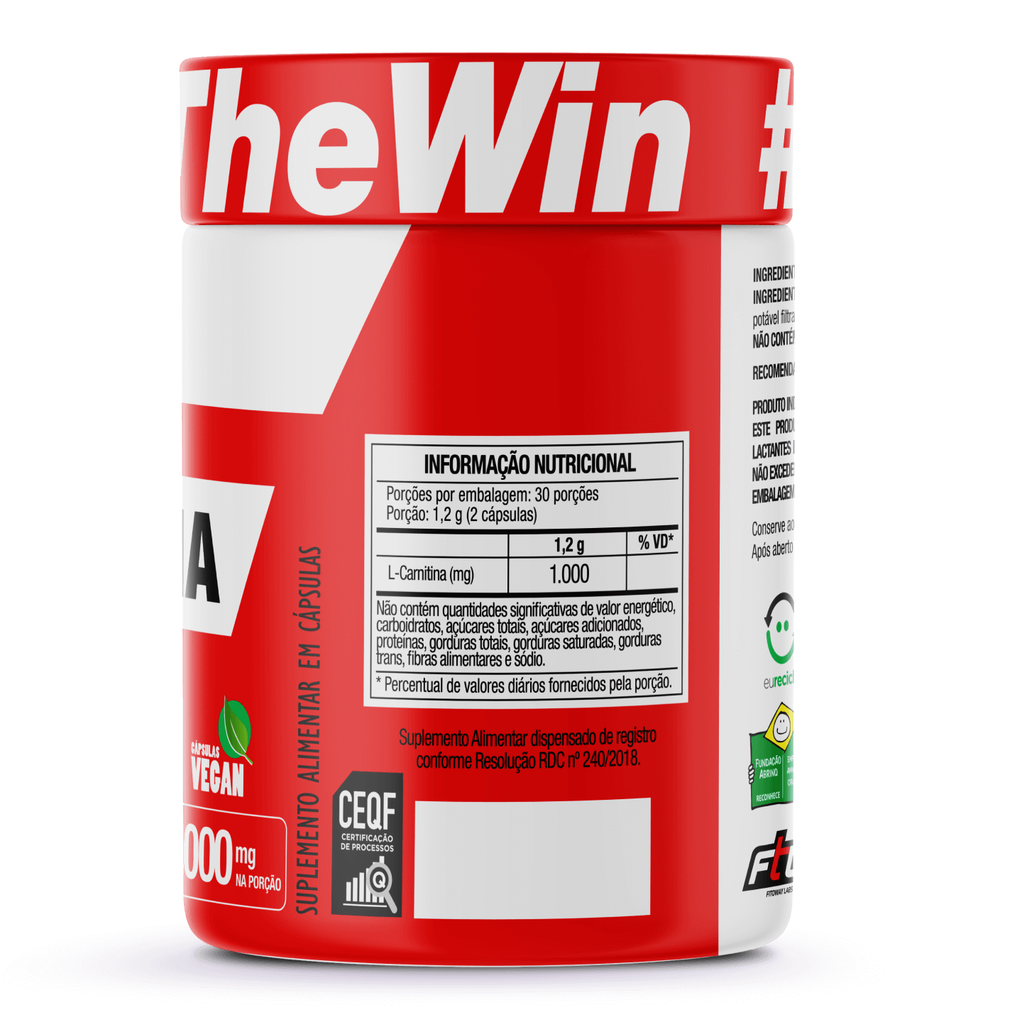 L-Carnitina Carnipure LICAPS 1000mg 60 Cápsulas - FTW