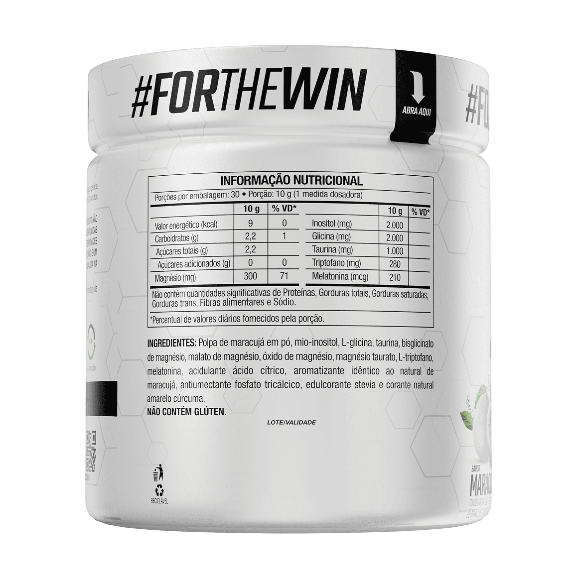 Magnésio & Inositol 300g Sabor Maracujá - FTW