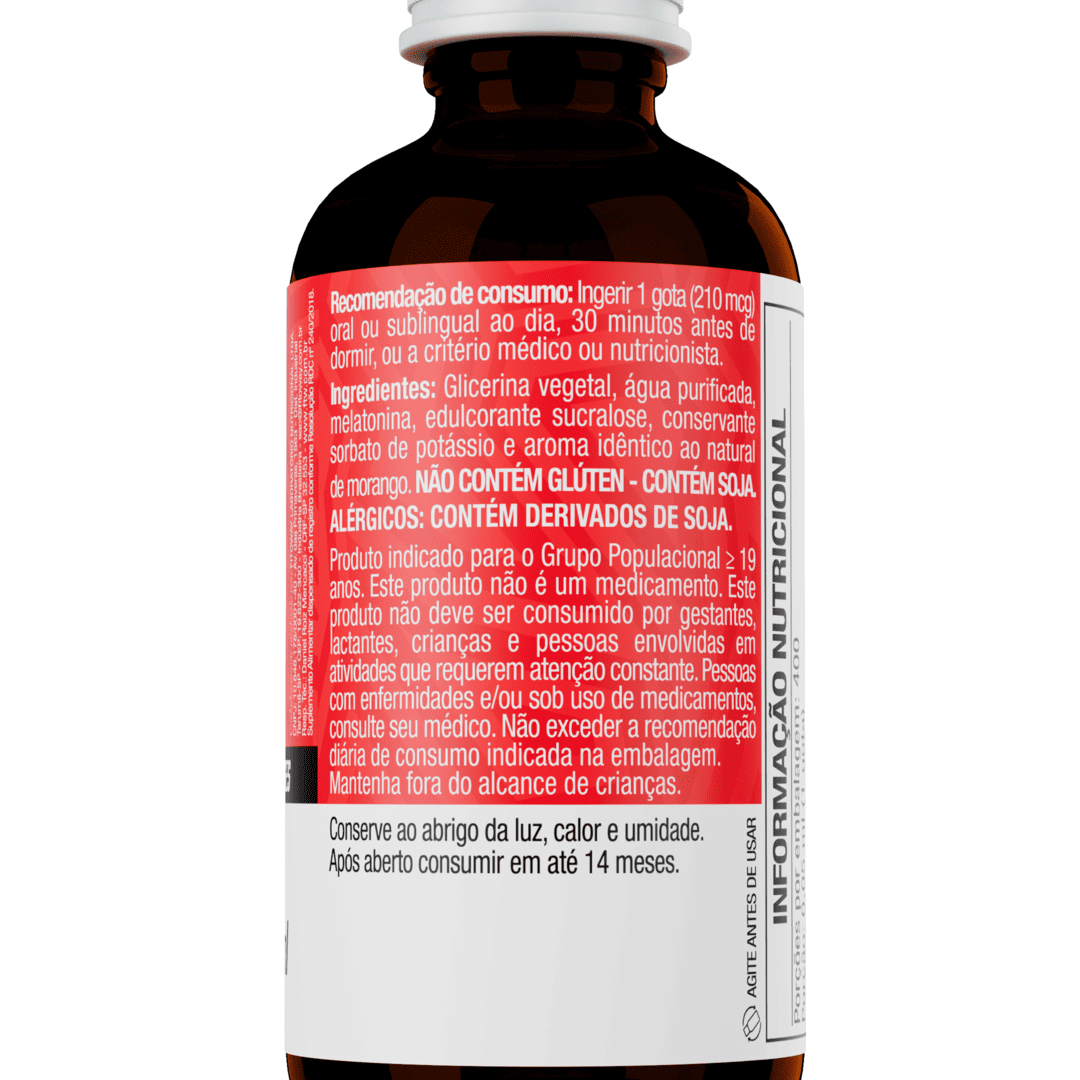 Melatonina Líquida 210mcg/gota 20ml Sabor Morango - FTW