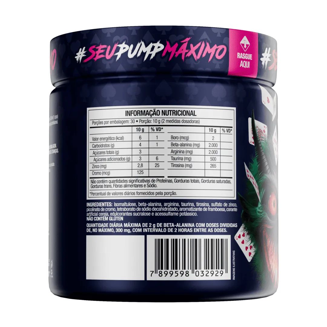 Tabela nutricional Pré-Treino Diabo Verde Dilabol Pump Bala de Framboesa 300g