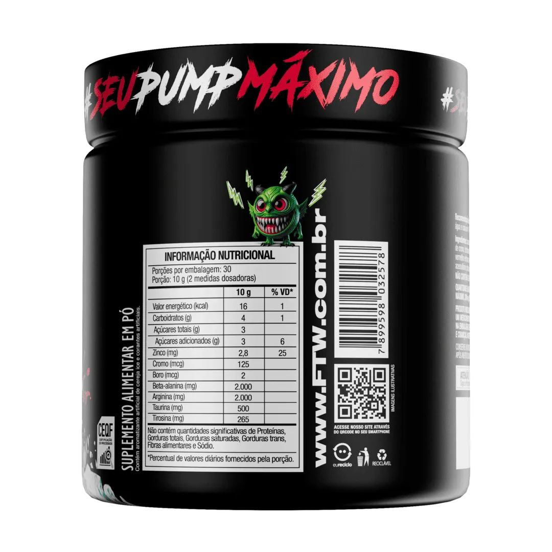 Tabela nutricional Pré-Treino Diabo Verde Dilabol Pump Cereja Ice 300g