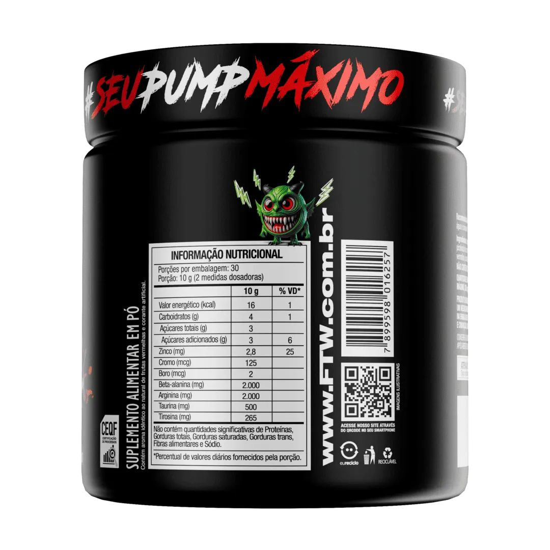 Tabela nutricional Pré-Treino Diabo Verde Dilabol Pump Frutas Vermelhas 300g