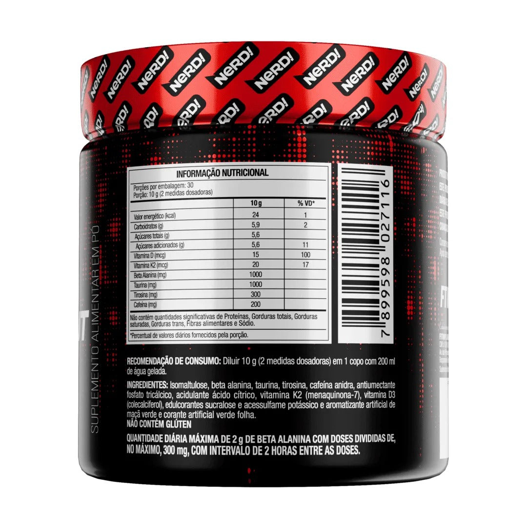 Pré-Treino Maça Verde 300g - Whey Nerd