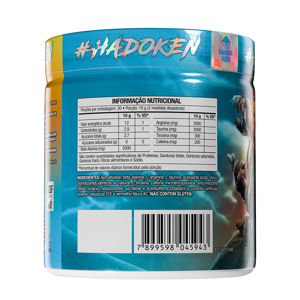 Pré-Treino Diabo Verde Street Fighter - Ryu - Tangerina com Pêssego 300g