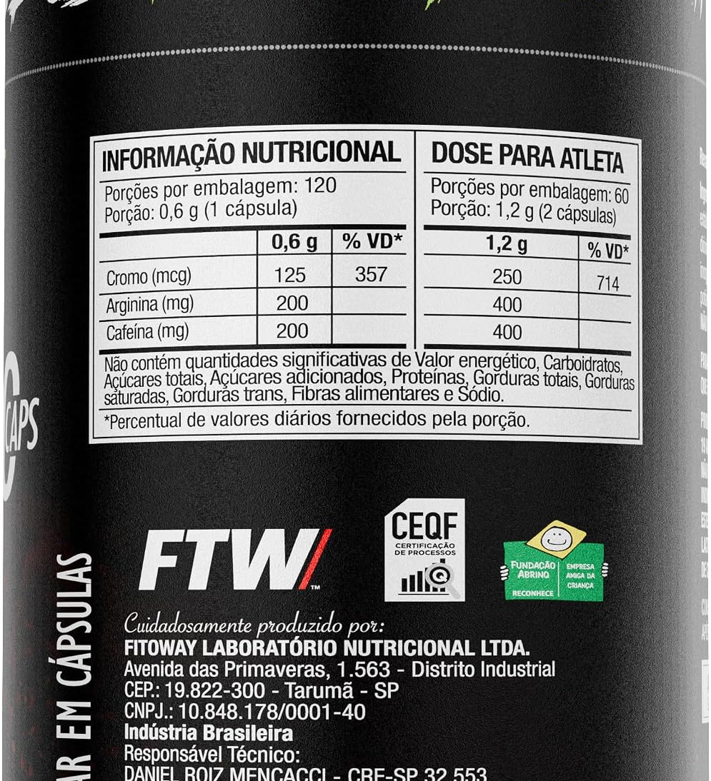 Tabela nutricional ThermoCaps 120 cápsulas