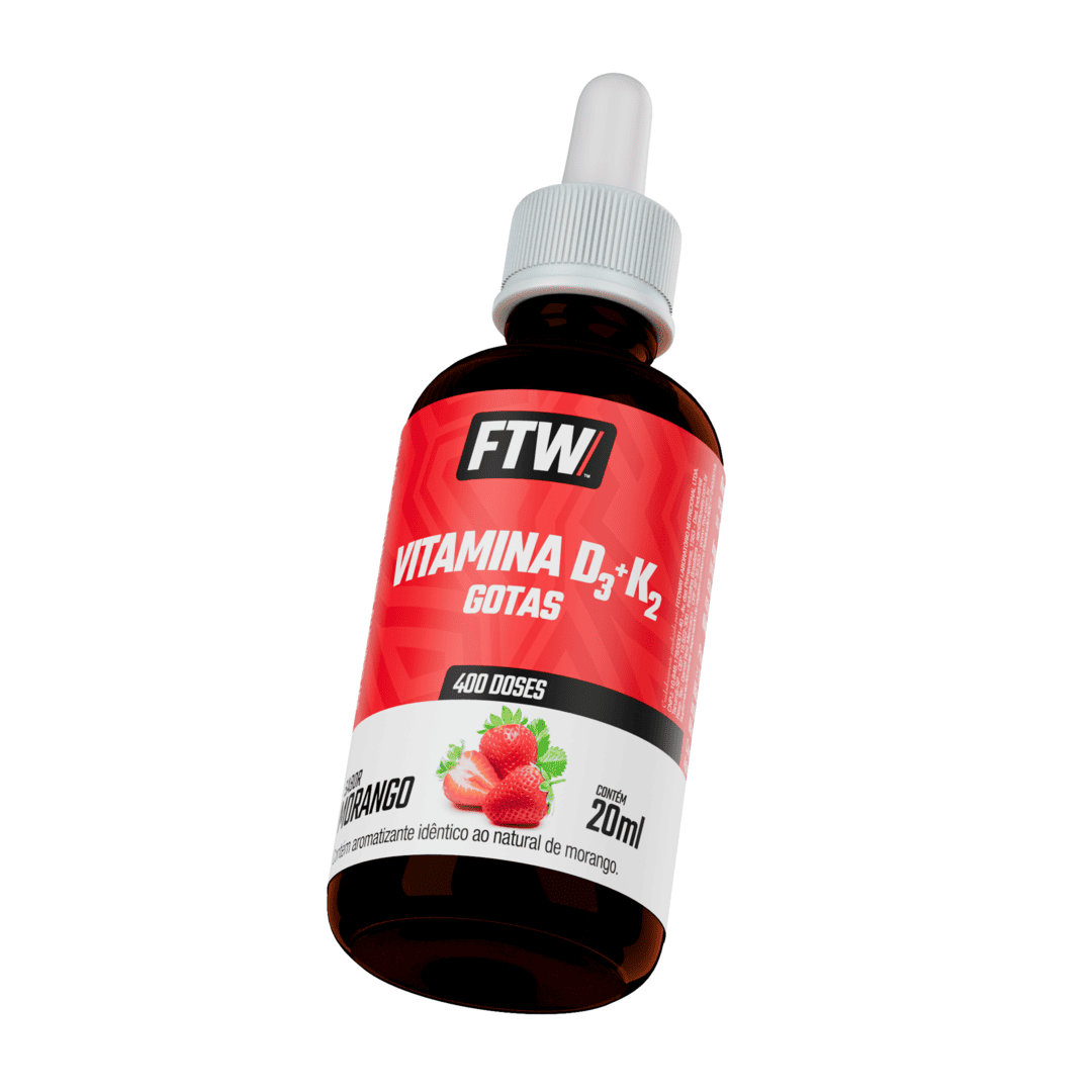 Vitamina D3 + K2 Gotas Sabor Morango - FTW