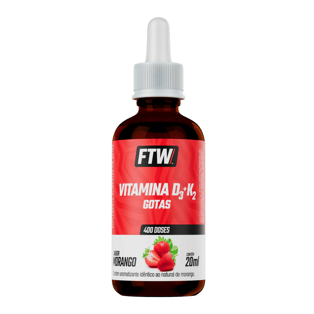 Vitamina D3 + K2 Gotas Sabor Morango - FTW