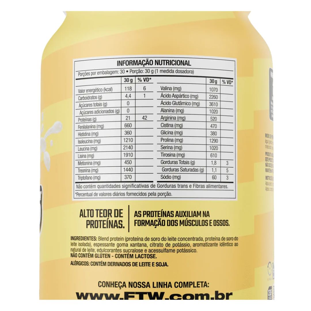 Whey Protein Delicious Leite Original 900g - FTW