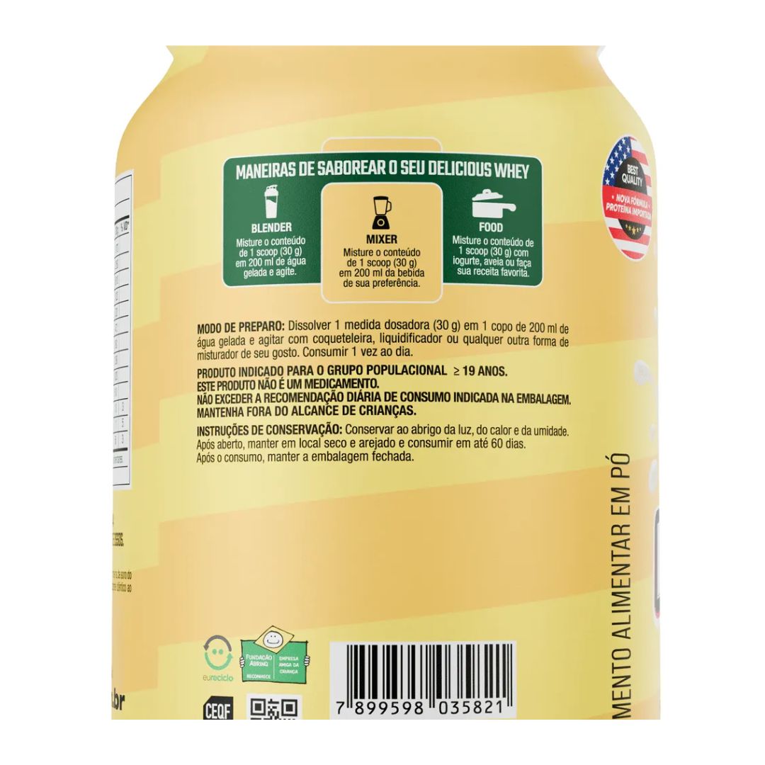 Whey Protein Delicious Leite Original 900g - FTW