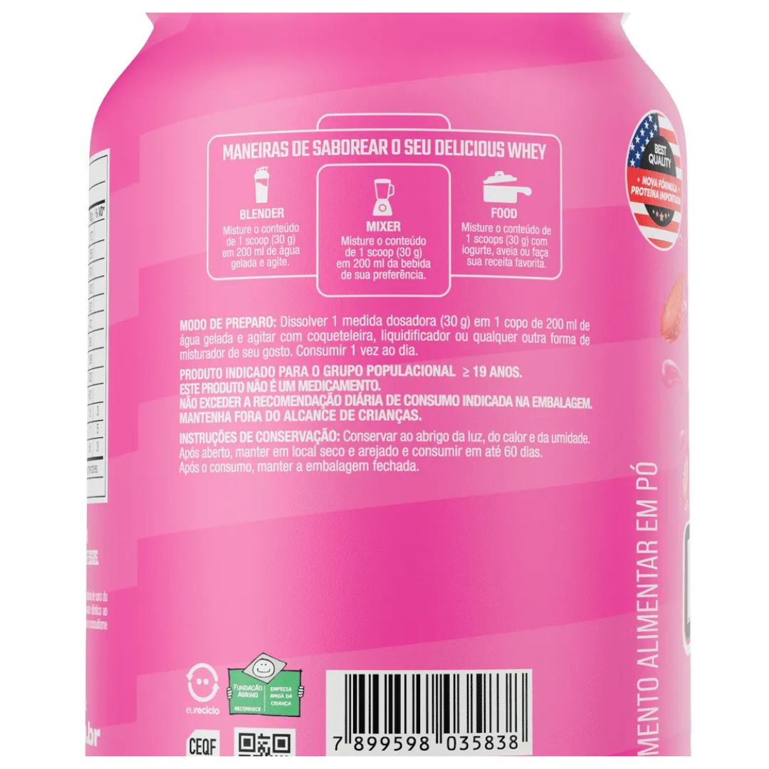 Whey Protein Delicious Morango Milk Shake 900g - FTW