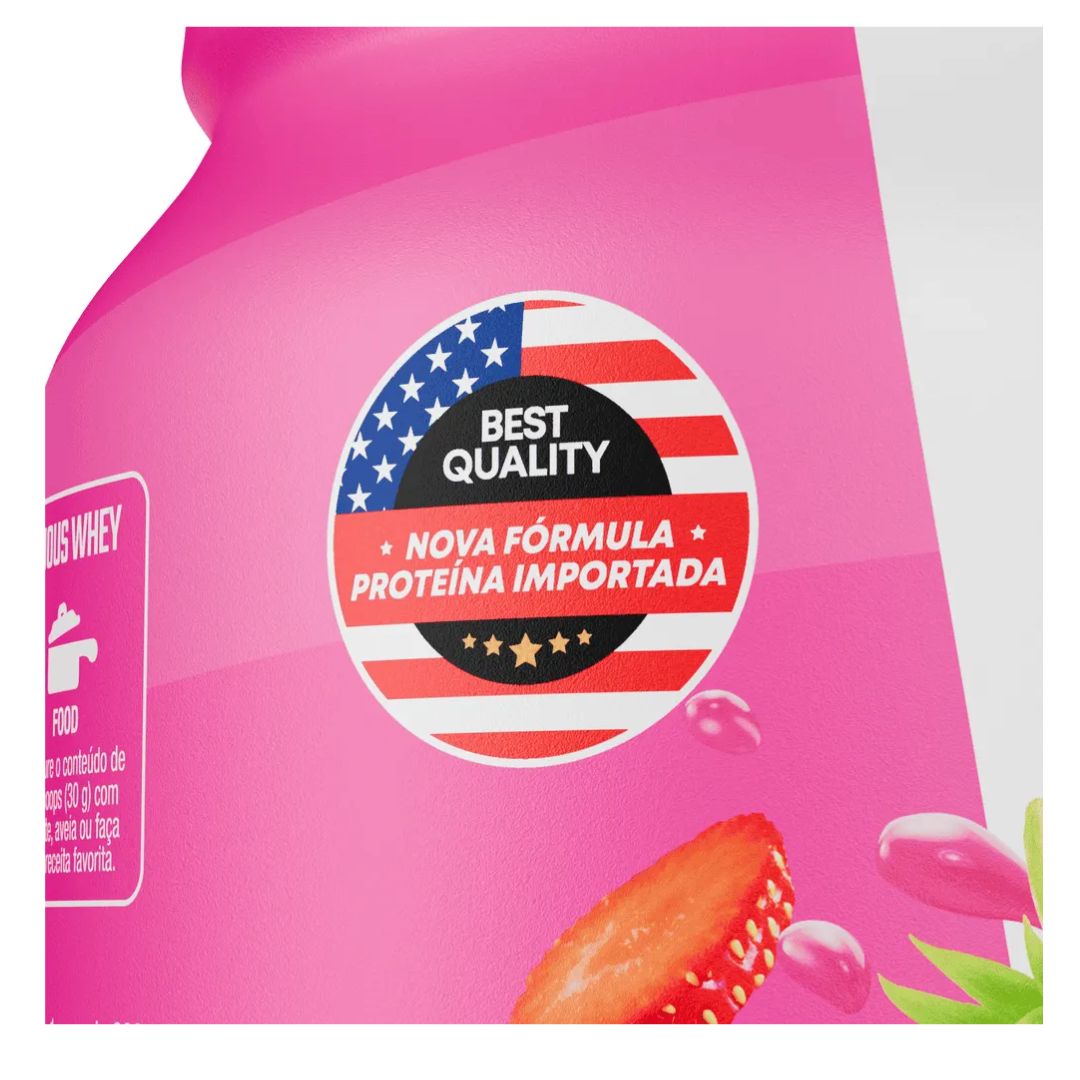 Whey Protein Delicious Morango Milk Shake 900g - FTW