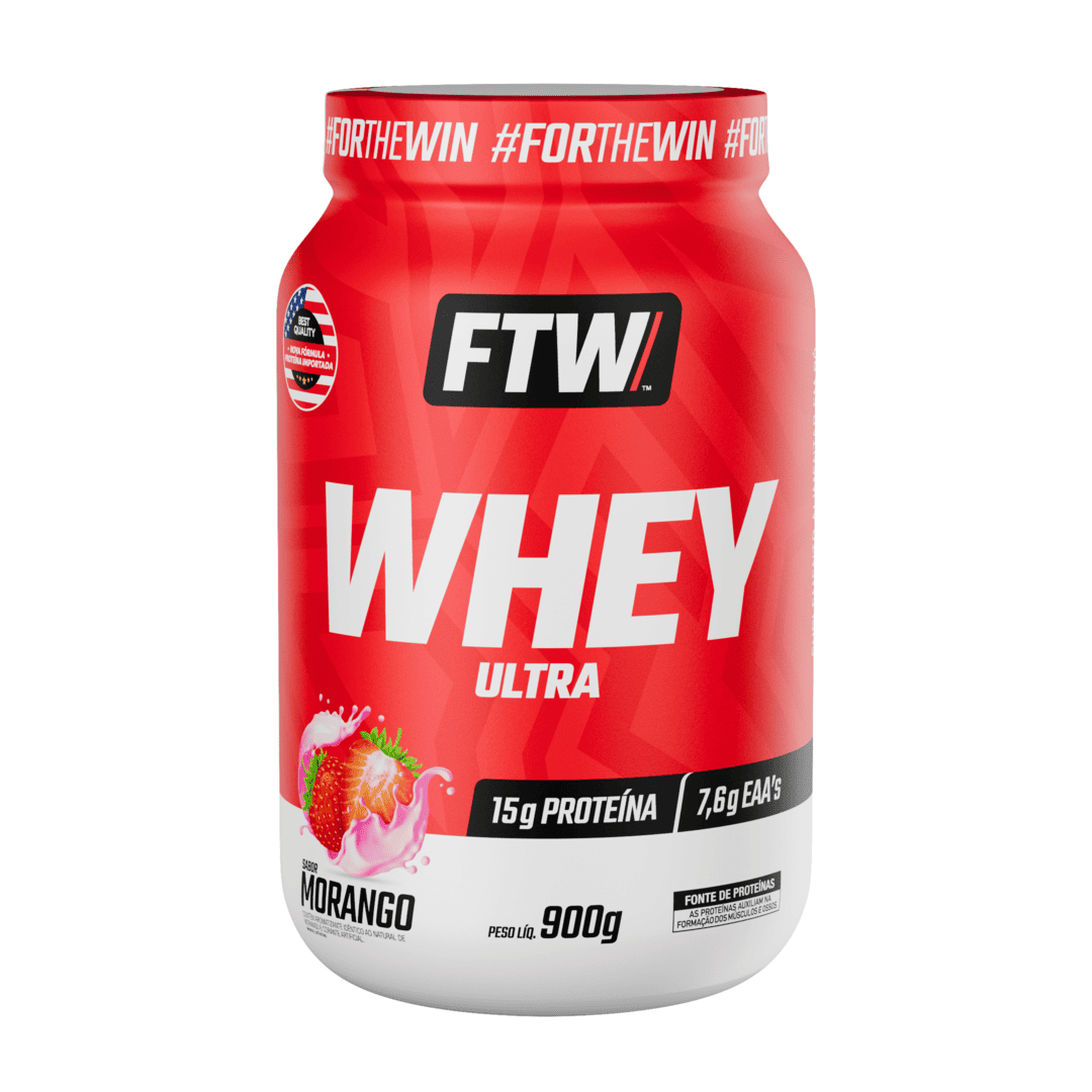 Whey Ultra Protein 900g Sabor Morango - FTW