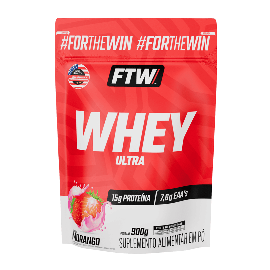 Whey Protein Ultra Refil Morango 900g - FTW