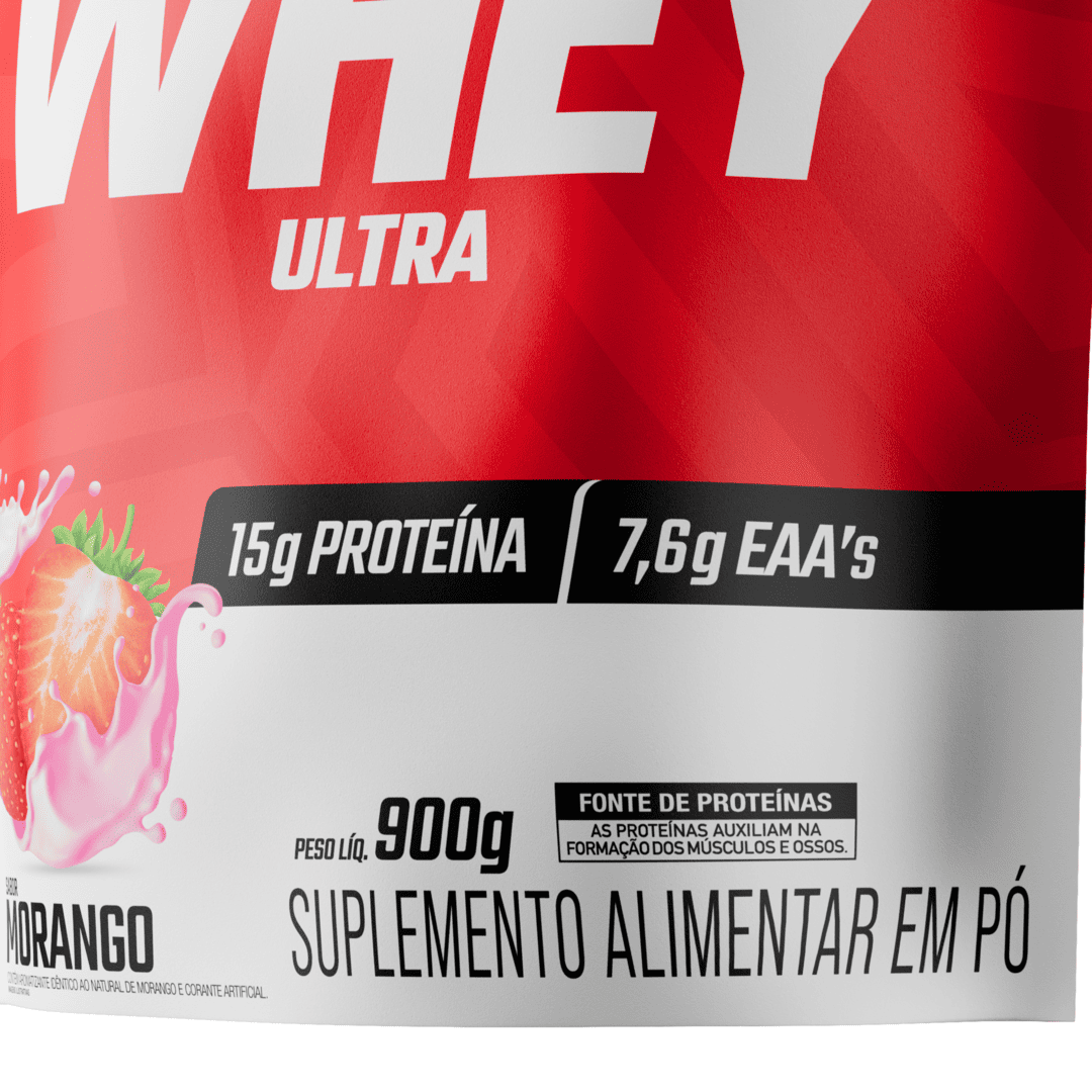 Whey Protein Ultra Refil Morango 900g - FTW